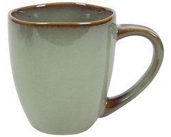 Cookinglife Koffiemokken Sabi Groen 450 ml – Set van 6 Aardewerk – Vaatwasser- & Magnetronbestendig