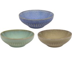 Cookinglife Kommen Aqua Maris Groen/Blauw/Bruin 6 Stuks Ø 16,5 cm Aardewerk - Vaatwasser-, Magnetron- & Ovenbestendig