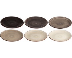 Cookinglife Ontbijtbord Delice Gris - Set van 6 Ø 19 cm Aardewerk - Vaatwasser-, Magnetron- & Ovenbestendig