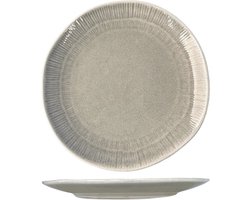 Cookinglife Ontbijtborden / Dessertborden Nola Taupe – Ø 21 cm – Keramisch – 6 Stuks – Rustieke Taupekleur met Reageerglazuur – Geschikt voor Dagelijks Gebruik en Feestelijke Ontbijten