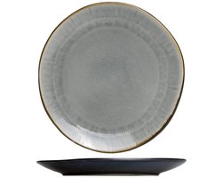 Cookinglife Ontbijtborden Nola Warm Grey - Set van 6 ontbijtborden - Ideaal voor ontbijt, gebak of bijgerechten - Stevig aardewerk - Ø 21 cm - Vaatwasser- en ovenbestendig - Servies - Tafelaccessoires