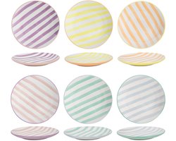 Cookinglife Ontbijtborden Spring Vibes Ø 19 cm – Set van 6 – Aardewerk Pastel – Vaatwasser-, Magnetron- & Ovenbestendig
