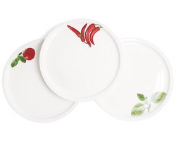 Cookinglife Pizzaborden Tomaat - Peper - Basilicum ø 30 cm - 6 stuks