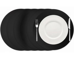 Cookinglife Placemats Vegan Leather - Set van 6 - Dubbelzijdige onderleggers - Beschermt je tafel tegen vlekken - Makkelijk te reinigen - Kunstleer - Ø 38 cm - Placemats - Tafelen