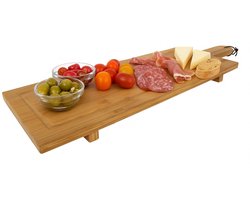 Cookinglife Serveerplank / Tapasplank op pootjes - XL - Bamboe - 88 x 26 cm
