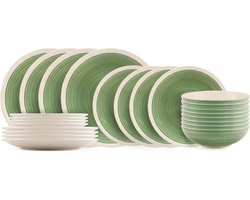 Cookinglife Serviesset Oceanico Groen 24-delig / 8 Personen - 8 dinerborden, 8 ontbijtborden en 8 kommen