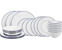 Cookinglife Serviesset Whitmore 24-delig / 6 personen - 6 dinerborden, 6 ontbijtborden, 6 diepe borden en 6 kommen