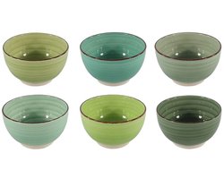 Cookinglife Soepkommen / Kommen Delice Groen ø 14 cm – Set van 6 – Geschikt voor Soep, Snacks of Bijgerechten – Aardewerk met Diepgroene Reactive Glaze – Diepe Vorm en Stapelbaar – Vaatwasser- en Magnetronbestendig – Sfeervol en Praktisch