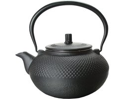 Cookinglife Theepot Sakura Tea - Gietijzeren theepot zwart - Theepot voor meerdere koppen - Warmtebehoud - Duurzaam ontwerp - Gietijzer - 205 x 180 x 140 mm - Servies - Thee en Accessoires