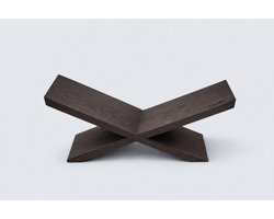 COOKX - Eikenhouten Boekenstandaard - Chocolade - X-vormig - Boekenhouder/ Boekensteun