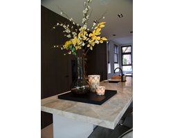 COOKX - Eikenhouten Dienblad/Kaarsenplateau/Decoratief plateau - Matzwarte Tray - 60 x 60 cm