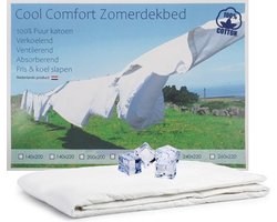 Cool Comfort Zomer Dekbed | Katoen | Verkoelend Zomerdekbed | Ventilerend & Absorberend | Fris & Koel Slapen | 140x220 cm