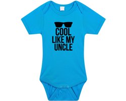 Cool like my uncle kraamcadeau - baby - oom - rompertje - blauw - jongens - Babykleding 68