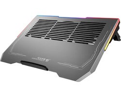 CoolCold - K42 - Laptop Koeler - 15+ Inch - 3 Ventilatoren - Laptop Cooling Pad - Alluminium - RGB - Verstelbaar Laptop Standaard - Gaming