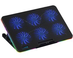 CoolCold Laptop Cooler Verstelbaar - Laptop Standaard - Laptop Koeler - Cooling Pad - 15,6" - 17" Inch - Met telefoonhouder