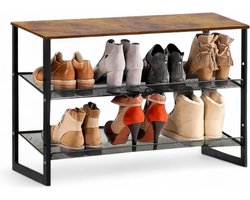 CoolFule Schoenenrek - Schoenenkast voor 8 Paar Schoenen - Zwart