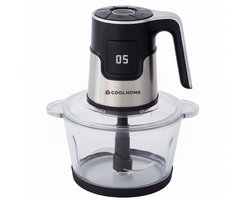 CoolHome elektrische Hakmolen -Hakmolen met 2 liter glazen kom - Turbo - Zwart