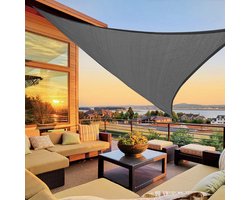 CoolHome Schaduwdoek - Schaduwdoek Driehoek - Water en Wind doorlatend - Schaduwdoek 3.6 x 3.6 x 3.6 meter - Antraciet