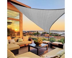 CoolHome Schaduwdoek - Schaduwdoek Driehoek - Water en Wind doorlatend - Schaduwdoek 3.6 x 3.6 x 3.6 meter - Grijs