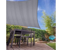 CoolHome Schaduwdoek - Schaduwdoek Vierkant- Water en Wind doorlatend - Schaduwdoek 3.6 x 3.6 meter - Grijs