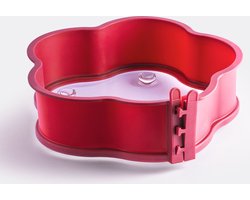 Coox - Siliconen Springvorm Bloem met Glazen Bodem - Super handig in gebruik - 26 x 7 cm