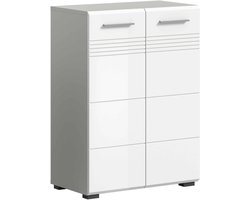 Copa midi kast wit hoogglans MDF TZ lichtgrijs NB - 30x60x80cm