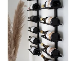 Copain de Vin™ The Wine of Fame - wijnrek - wijnkunst - wijnrekken - 6 flessen - zwart -metaal