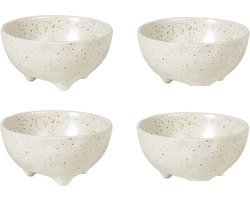 Copenhagen Nordic Vanilla servies set van 4 kommetjes op poten L Ø 11 x H 5,5 cm - Bowl with small feet L