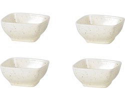 Copenhagen Nordic Vanilla servies set van 4 vierkante kommen L 7,5 x B 8 x H 4 cm - bowl square
