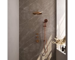 Copper Edition thermostatische regendouche SET met 30 cm douchekop en handdouche - koper geborsteld