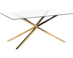 CORA - Eettafel - Goud - 160 x 90 cm - Glas