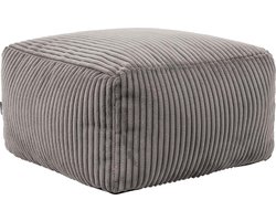 Corduroy Hocker Houtskool Zitzak Stoel met Vulling - Cord Poef voor Woonkamerzitzakken