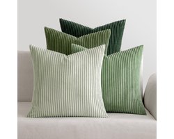 Corduroy Kussenslopen - Set van 4 - Zacht Polyester - 40x40 cm