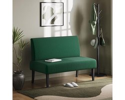 Corduroy Loveseat 2-Zits Bank Zonder Armleuningen – Compacte Stoffen Sofa – Moderne Lounge Bank voor Woonkamer, Hal of Kantoor – Groen House&Garden