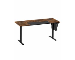 CORE Bureau - In hoogte verstelbaar - Zit-staand bureau - Computertafel - Werktafel - Sta werkplek - 70x160x72-120cm - Donker bruin en Zwart