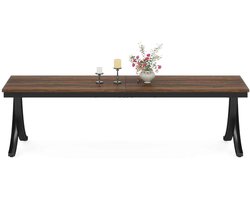 CORE Eettafel - 198 cm Grote Eettafel voor 6 tot 8 Personen - Boerderijstijl Houten Keukentafel - Stevig Onderstel - 200x70x75cm - Houtlook