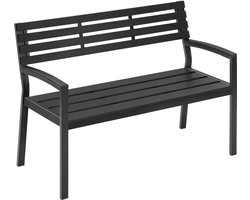 CORE Tuinbank - 115 cm Metalen Buitenbank voor 2 tot 3 Personen - Weerbestendige Zitbank met Draagvermogen tot 280 kg - Stevige Parkbank voor Tuin, Balkon, Terras, Veranda en Patio - Comfortabel en Duurzaam Design - 115x55x85cm - Zwart