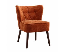 CORE Velvet Accentstoel - Moderne Armloze Loungestoel in Mid-Century Design - Luxe Fluwelen Bekleding - 51.5x68.5x74cm - Bruin