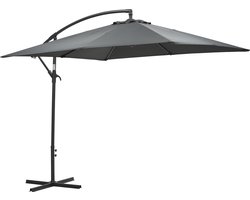 Corfu parasol - 250x250 cm - carbon black - donker grijs