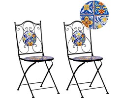 CORIANO - Tuinstoel set van 2 - Zwart - Metaal