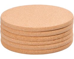 Cork Coasters for Kitchen Worktops, Heat Resistant Mats for Hot Pans and Pots, Non-Slip Table Placemats and Coasters for Potholders, Plates, Pans 19cm Set of 4