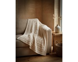 Corneeltje Wol - Haakpakket Plaid Budget-Reliëfpatroon - Kiezel - Haken - DIY Haakpakket - DIY - 110x110 cm of 110x140 cm