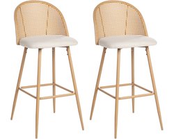 CORNELL - Barkruk set van 2 - Crème - IJzer