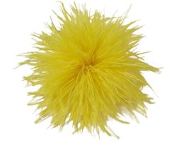 Corsage - Pluizige Broche - Kledingaccessoire - Geschikt voor damesbruiloften, banketten en avondjurken - 8-10 cm - Geel