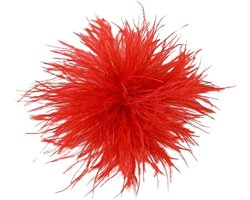 Corsage - Pluizige Broche - Kledingaccessoire - Geschikt voor damesbruiloften, banketten en avondjurken - 8-10 cm - Rood