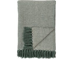 Cort Blanket - Blanket in green and white cotton design A