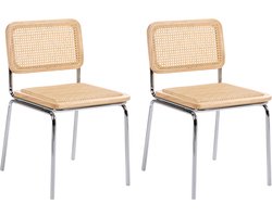 CORVALLIS - Set van 2 eetkamerstoelen - Lichtbruin - PE rotan