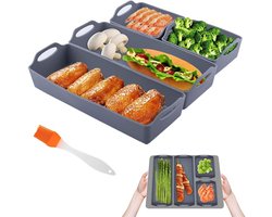 Cosensi - Bakvormverdelers Set van 4 stuks, Siliconen Plaatverdeler met Olieborstel, BPA-vrij, Antiaanbakset voor Oven, Koken en Maaltijdbereiding, Herbruikbare Bakplaten, Geschikt voor Keukenaccessoires.