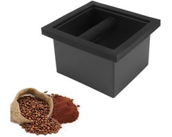 Cosensi - Coffee Grounds Knock Box - Ondersteunende afvalbak - Vierkante vorm - Koffieafvalhouder - Ideaal voor cafes - Rubber