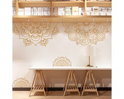 Cosensi - Dailygoody - Mandala Boho Bloem Muurstickers - Decoratieve Muurdecoratie - PVC Muurstickers - Verwijderbaar - Elegante Sfeer - Geschikt voor...
